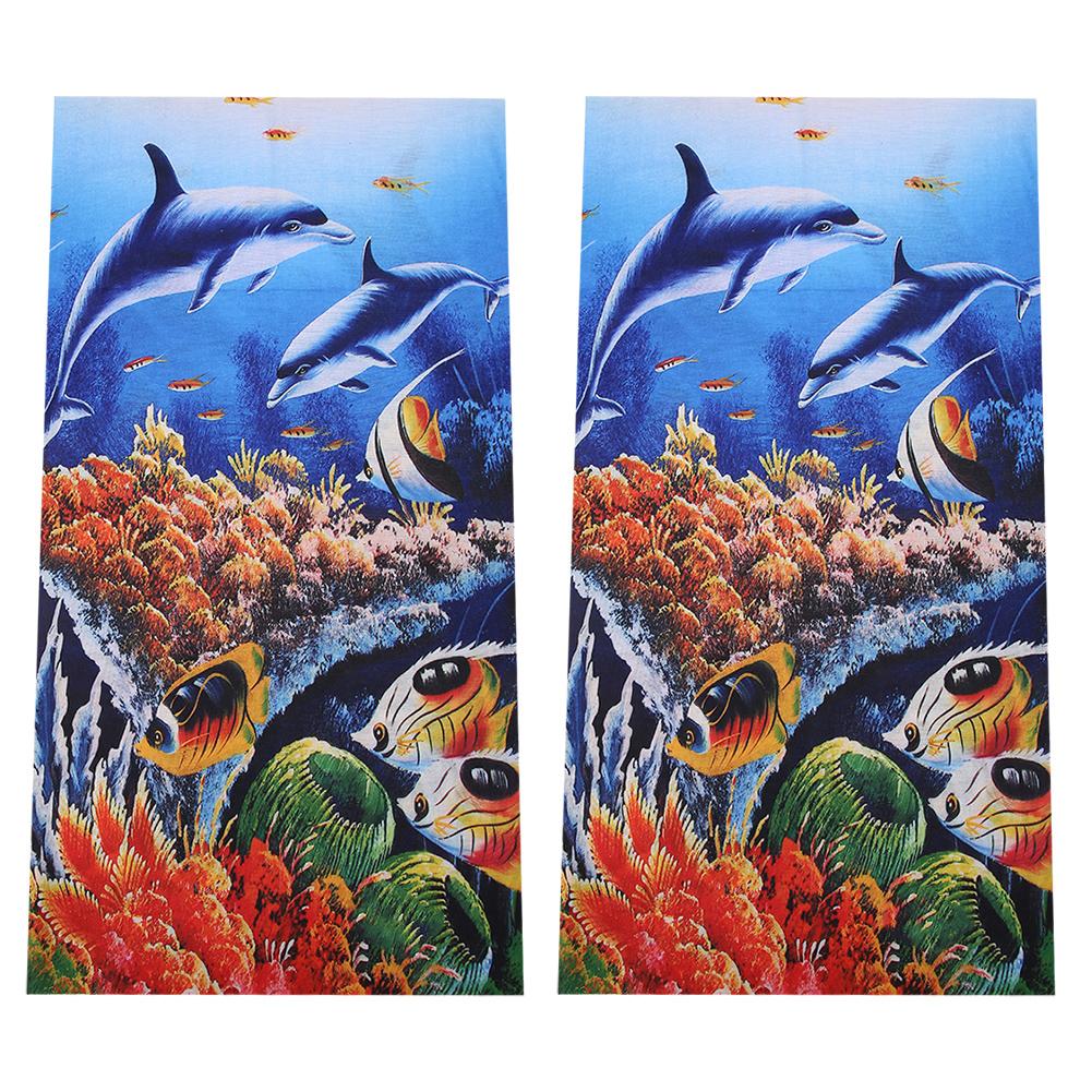 2 шт. Эластичный солнцезащитный шарф-бандана с рисунком рыбы для улицы, защита лица, повязка на голову #10