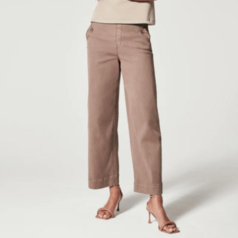 GMXIA Women's Fashion Casual Solid Color Print High Waist Pants & Capris