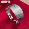 925 Sterling Silver Multi-Line Open Ring Jewelry