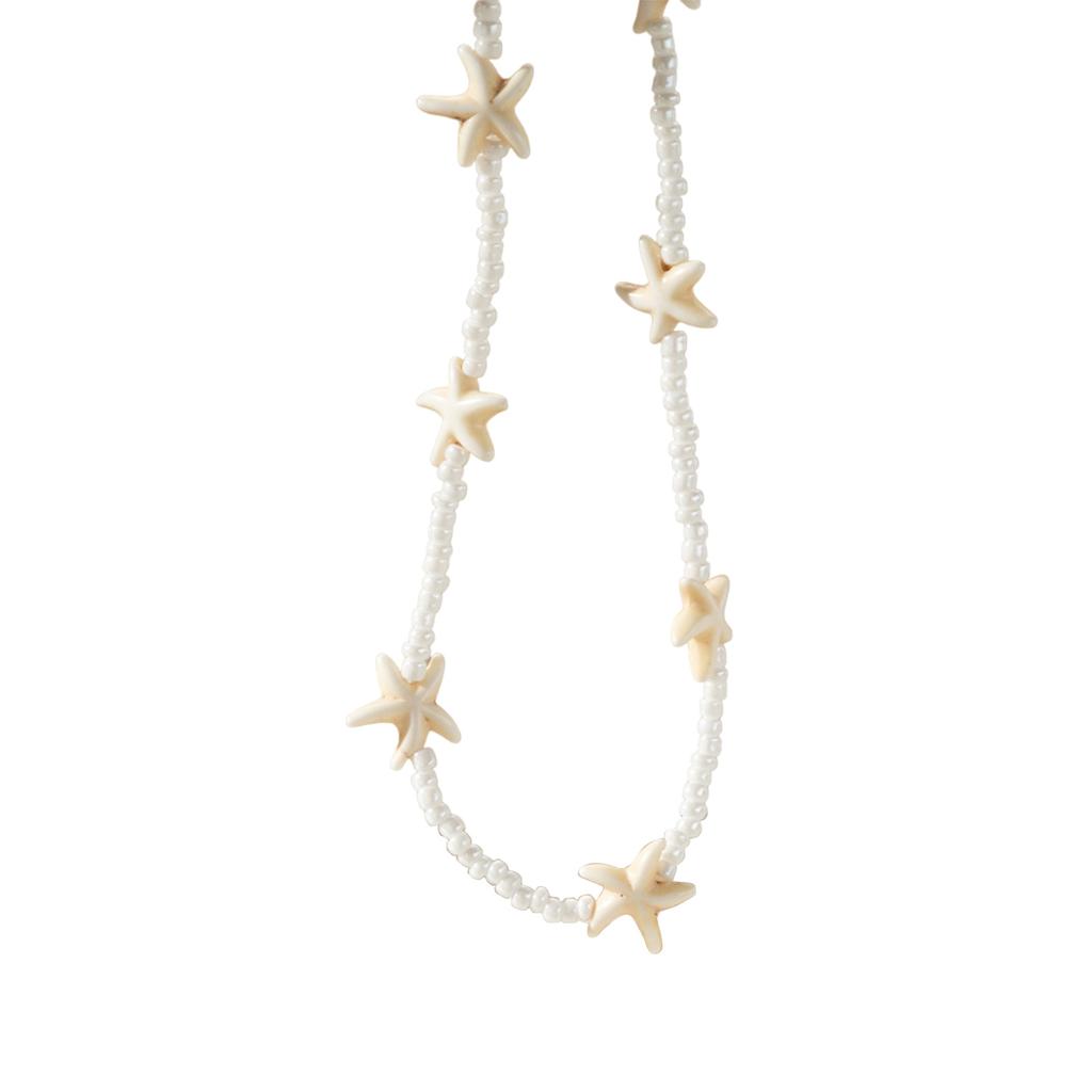 Изысканное Бирюзовое Ожерелье-цепочка с Бусинами в Виде Морской Звезды Регулируемая Длина Стильные Украшения для Вечеринок и Повседневной Одежды