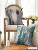 Blue Modern Gradient Design Cushion Cover Natural Linen Organic Fabric Double-Sided Printing Breathable Perfect For Home Decor