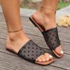 Women Outdoor Slippers Dot Print Flat Shoes Lady Summer Hollow Out Mesh Beach Slippers Sandals Woman Flip Flops Casual Slides