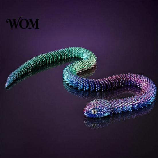 Odor-free Snake Toy 3D Printed Snake, with Movable Joints Realistic Scale Texture, Joint Flexible Figure, Essentials Toys for Teen Boys Kids