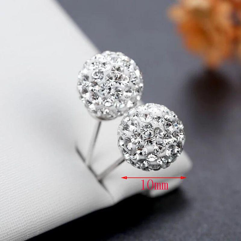 925 Silver Crystal Heart Hoop Earrings for Women Luxury Fashion Jewelry