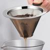 Coffee Filter Easy To Clean Stainless Steel Coffee Cone Filter Reusable Fine Mesh Strainer for Home Kitchen