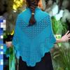 Women Knitting Shawl Solid Color Fringe Design Lightweight Versatile Hollow Shawl Open Knitted Pattern Shawl