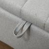 92 X 31cm Linen Look Storage Ottoman   Light Grey