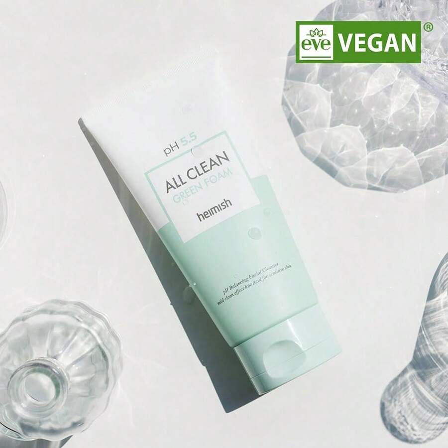 Heimish All Clean Green Foam Увлажняющее средство для умывания 150 г/Увлажняющее нежное гелевое средство для умывания, Ежедневное средство для умывания для чувствительной кожи с аминокислотами, P.H