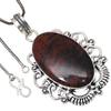 Pendant Mahogany Obsidian Gemstone Valentine'Day Gifted Silver Jewelry 2.5"