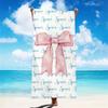 Personalized Big Bow Name Beach Towels For Kids Girls Trip Customize Pool Party Bath Towel With Name Graduation Birthday Gift