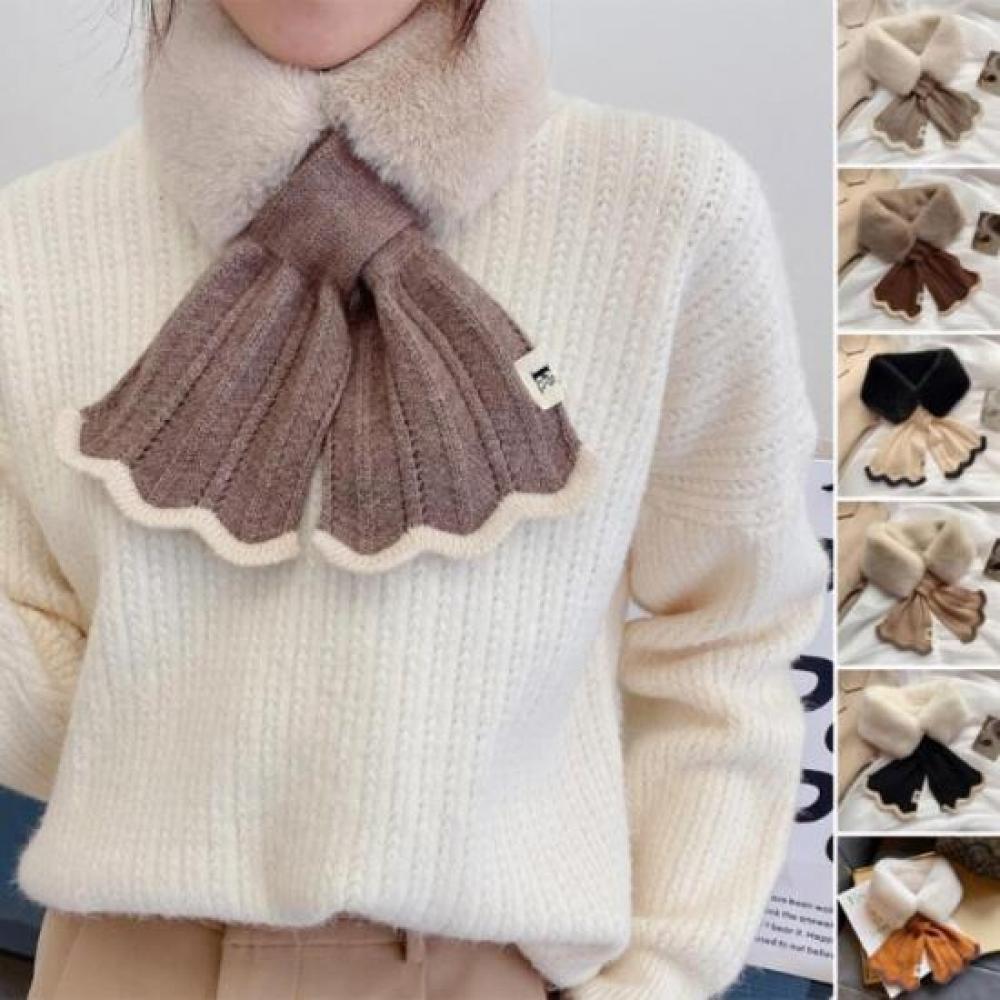 New Arrivals Open Run Women Mini Mustang Jacket Two Tone Fur Muffler