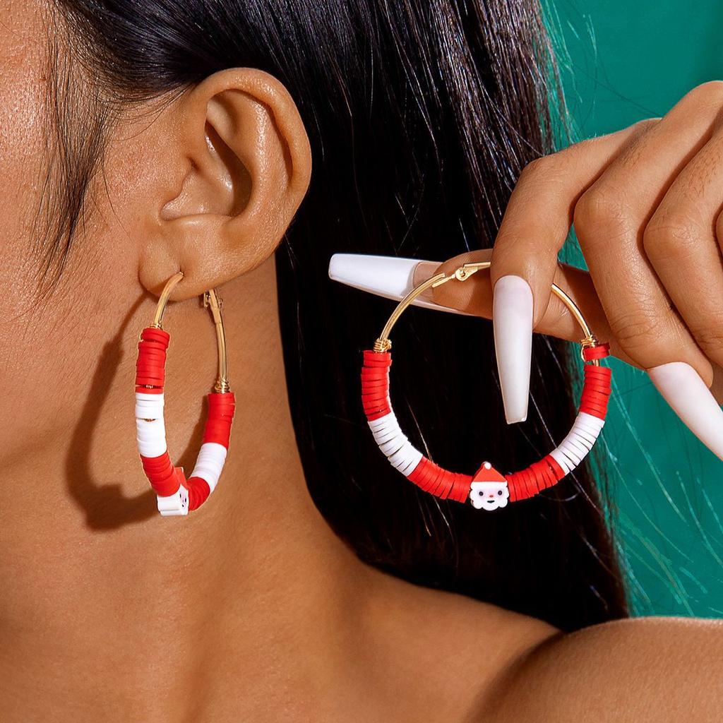 Бантик для елки, красочные серьги-гирлянды, персонализированные серьги-колокольчики, рождественская серия, женские