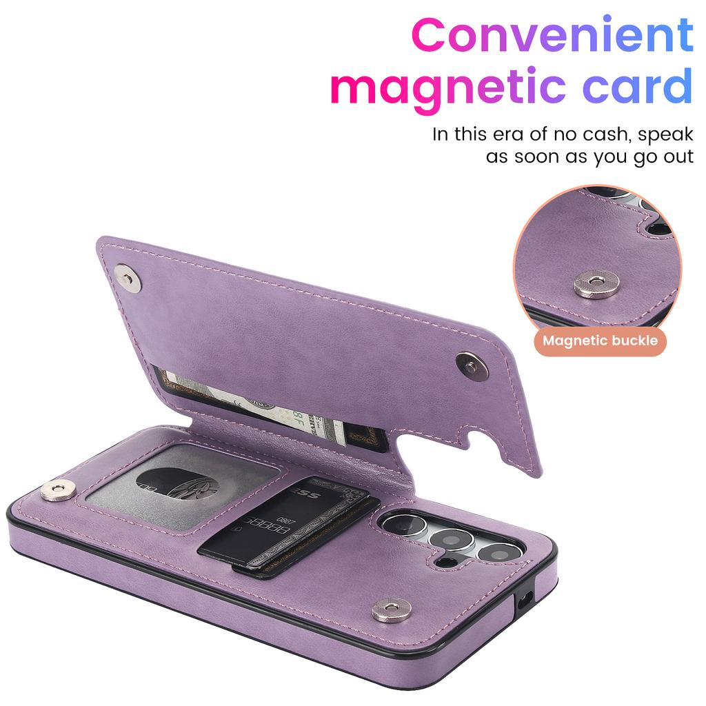 Чехол для мобильного телефона Samsung Galaxy S24+ из ПУ кожи с тиснением в виде цветка мандалы, с отделениями для карт