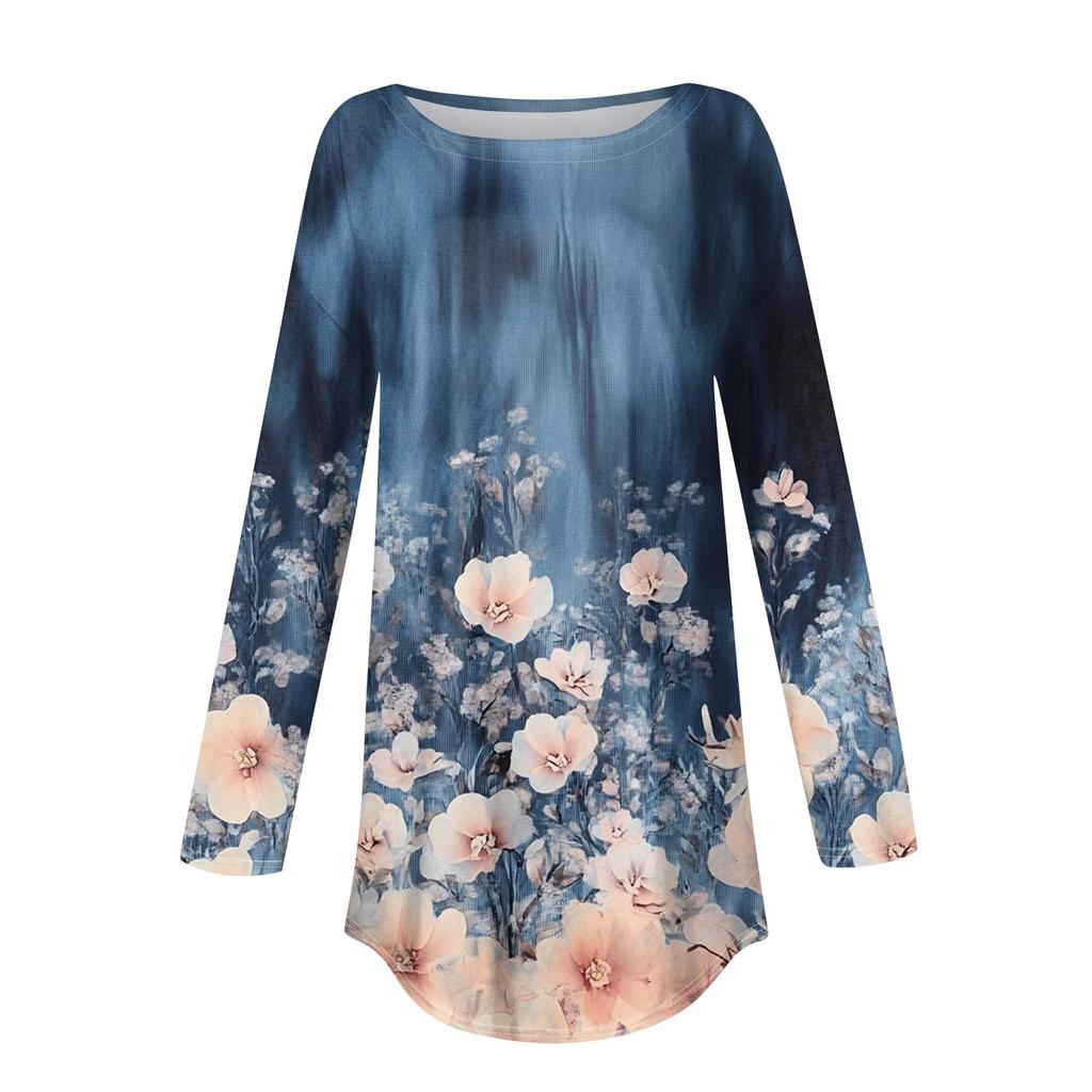 Футболки для женщин, осенние повседневные рубашки с длинным рукавом, толстовка, винтажный топ с графическим принтом, пуловер