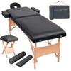VidaXL Foldable Massage Table and Stool 10 Cm Thick Black 110155