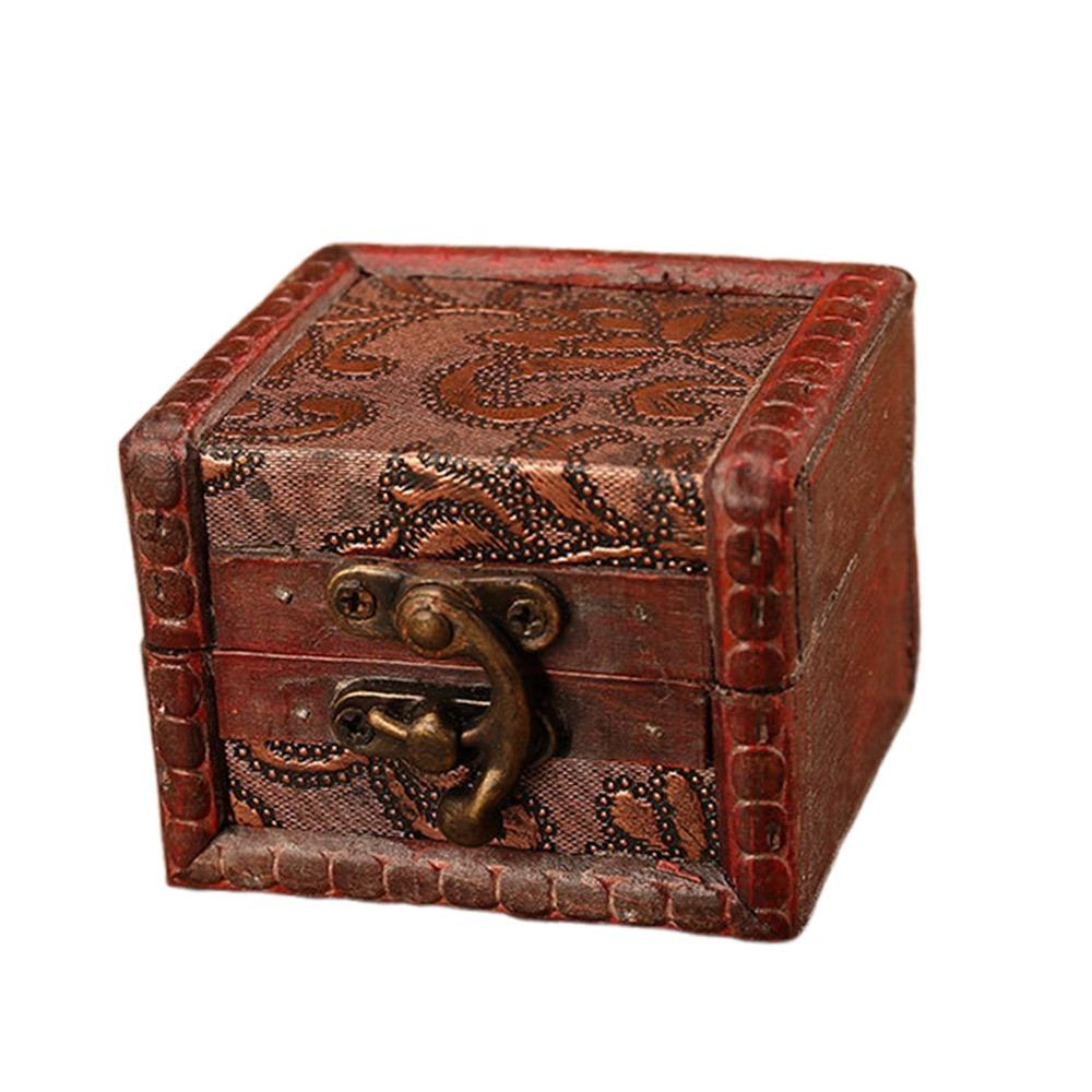 Ретро Деревянный Ящик для Хранения Коричневый Сундук с Сокровищами Модный Винтажный Мини-Ящик Подарок