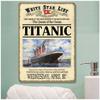 [A2173] - Retro Metal Sign 'Titanic' Beige Multi-colored - 40x30 Cm