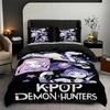 KPOP Demon-Hunters Bedding Set Queen King Size EU Single Quilt Bed Cover Duvet Cover Sets With Pillowcases Birthday Gifts