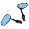 Мотоциклетные зеркала на руль из алюминиевого сплава с синими линзами, регулируемые на 360 градусов, антибликовые, заднего вида