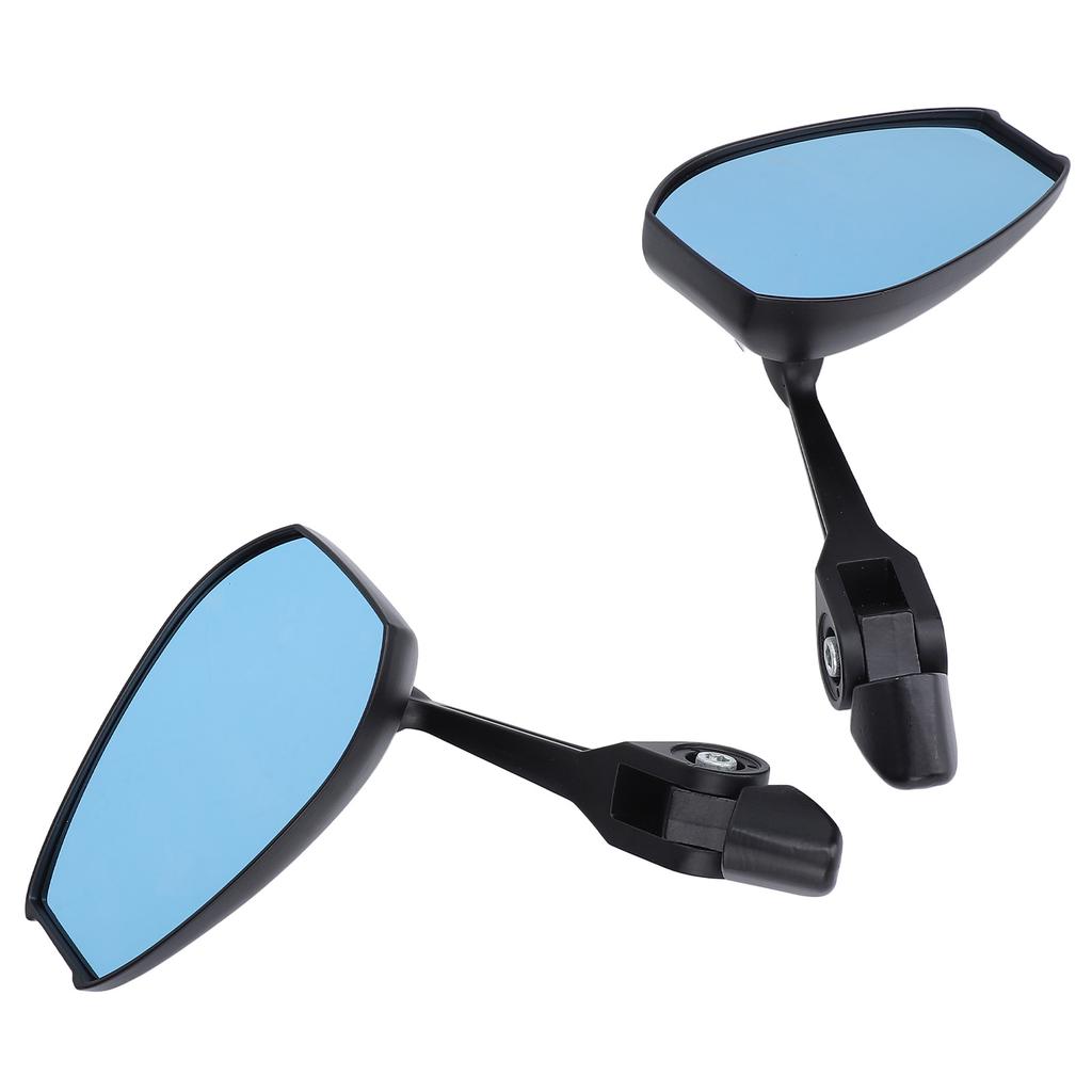 Мотоциклетные зеркала на руль из алюминиевого сплава с синими линзами, регулируемые на 360 градусов, антибликовые, заднего вида