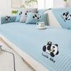 Summer Ice Silk Sofa Cover Panda Embroidered Cartoon Couch Cushion Home Decor Settee Cushion Solid Color Cool Feeling Sofa Cover
