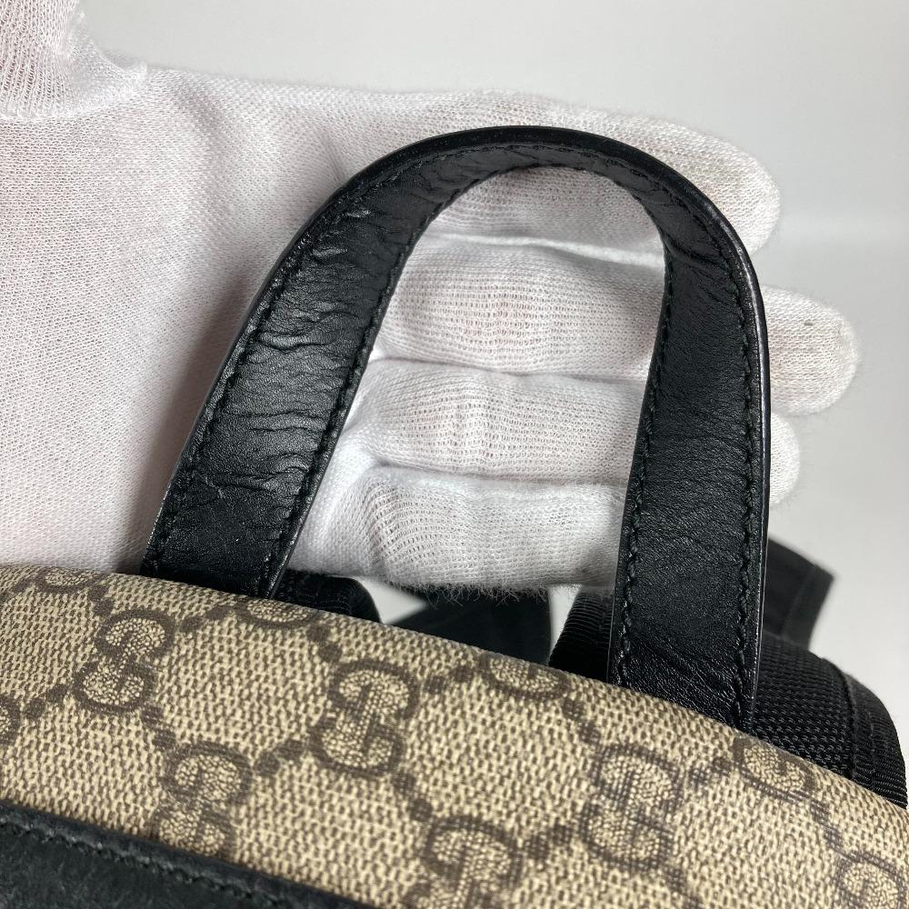 Gucci 429020 Рюкзак с логотипом GG Supreme Бежевый/Черный