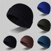 Roll-up Edge Cuff Beanie Slouchy Winter Warm Hats Unisex Skull Ski Cap  for Men Women