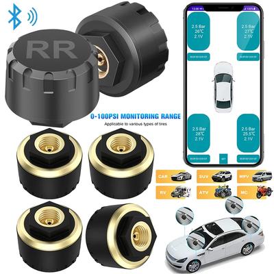 Автомобильная система контроля давления в шинах TPMS Совместимая с Bluetooth Дисплей на мобильном телефоне Автоаксессуары Датчик тревоги давления в шинах