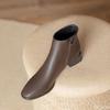 Модные универсальные женские ботильоны на среднем каблуке осень-зима новые повседневные минималистичные удобные на толстом каблуке короткие ботинки