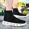 Spring and Autumn Trend High-top Elastic Fly-woven Breathable Socks Shoes Platform Casual Lazy Shoes One-pedal Sports Men's Shoes