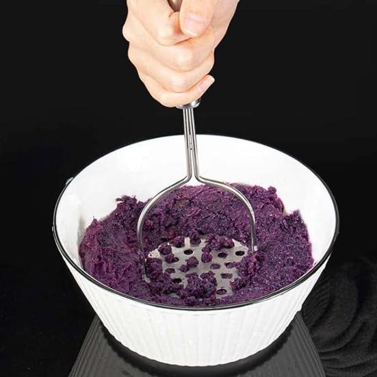 2 шт. Толкатель для картофеля из нержавеющей стали, сверхмощный встроенный кухонный инструмент с эргономичной ручкой для авокадо, фасоли, фруктов и овощей