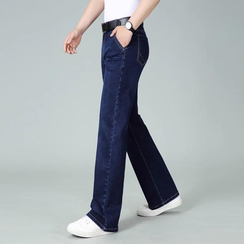 Men's Flared Jeans Boot Cut Leg Flared Male Designer Classic Denim Jeans Men's Mid Rise Stretch Loose Jeans