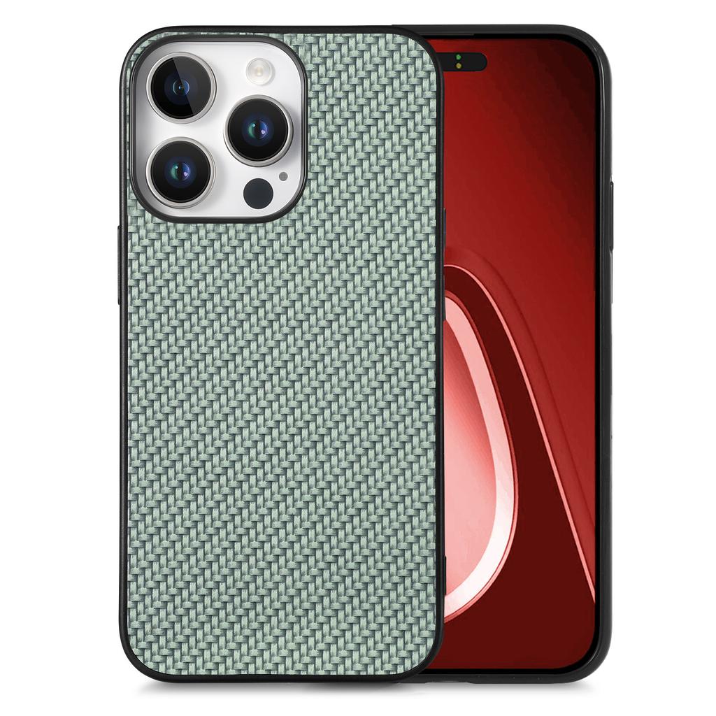 Для iPhone 16 Pro Чехол Текстура углеродного волокна ПУ+ПК+ТПУ Чехол для телефона
