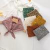 Summer Simple Cotton Triangle Scarf Women's Flower Embroidery Decoration Yellow Scarf Small Silk Scarf