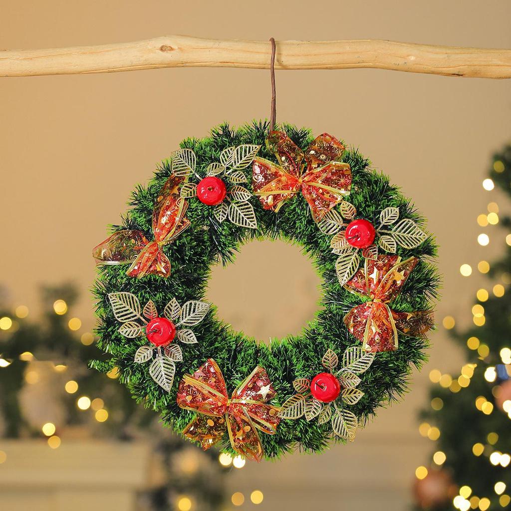 Cross-border Pine Needle Christmas Wreath Garland for Hotels & Malls
