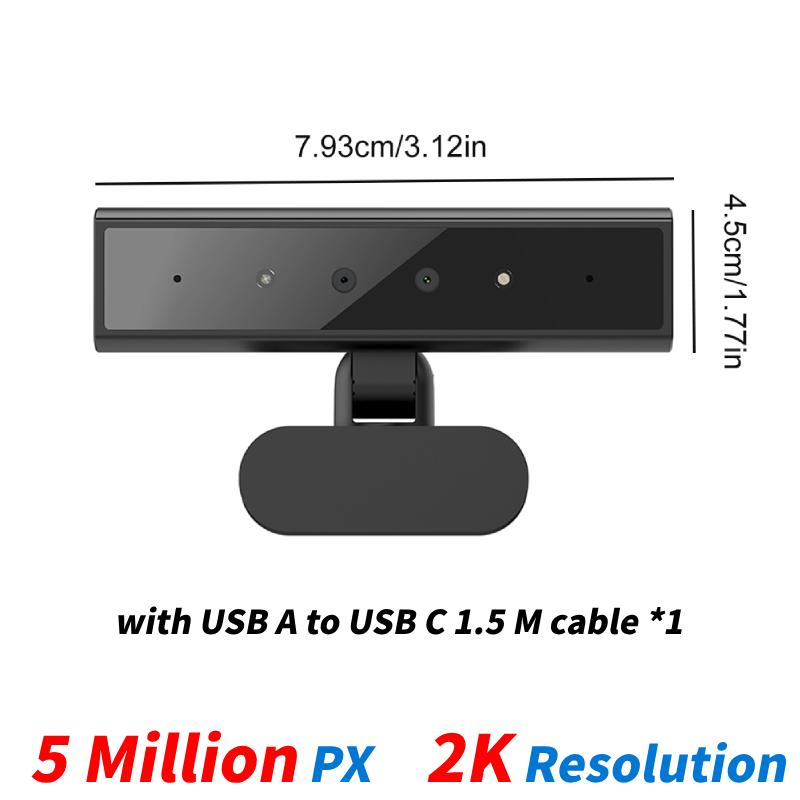 Identification Login Web Camera for Windows 10/11 HD 1080P Detachable USB Computer Facial Recognition Webcam Built-In Microphone