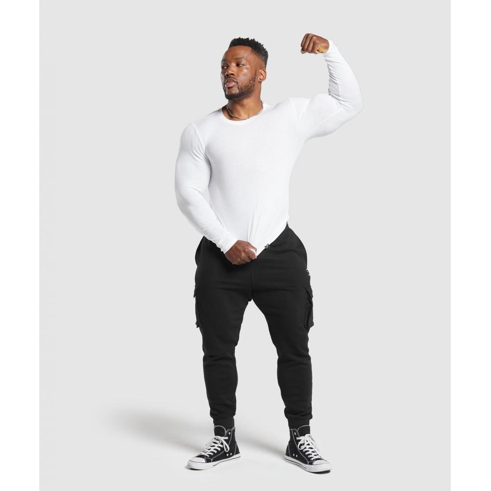 Gymshark Ribbed Long Sleeve T shirT whiTe A6a2f Wb57