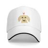 Longhaired Cream Dachshund Cartoon Dog with Heart Baseball Cap Sun Cap cute Beach Outing Unisexs Caps WoUnisexs
