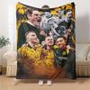 Borussia Dortmund Team Photo Print Flannel Blanket, Soft Warm Sofa Bed Throw Blanket, Great Gift for BVB Football Fans