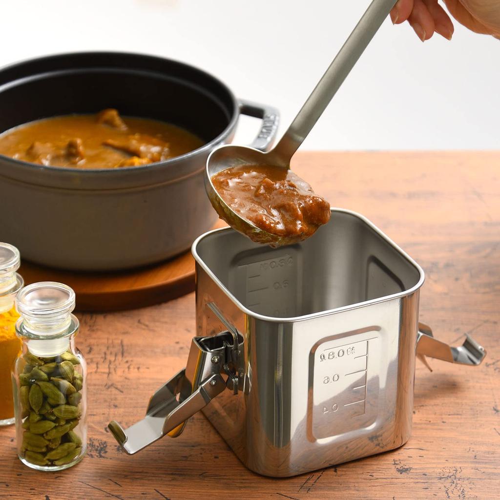 Oaks Made in Japan Stainless Steel Food Container Scratch and Dirt Resistant Storage Container AUT1407