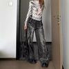 Unisex Retro Graffiti Wide-Leg Jeans: American High-Street Style