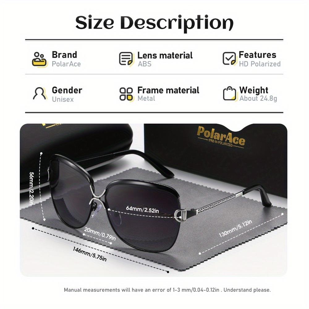 PolarAce Unisex Polarized Oversized Vintage Metal Sunglasses , UV400
