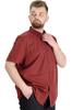 Men's Plus Size Plus Size Shirt Mode Xl Plus Size Men's Shirt Gabardine Short Sleeve Single Pocket Burgundy