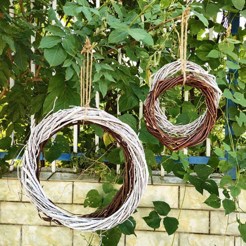 Willow Braided Ring Round Garland Natural Rattan Wreath Garland DIY Crafts Decor For Wedding Party Home Door Vine Ring Decor