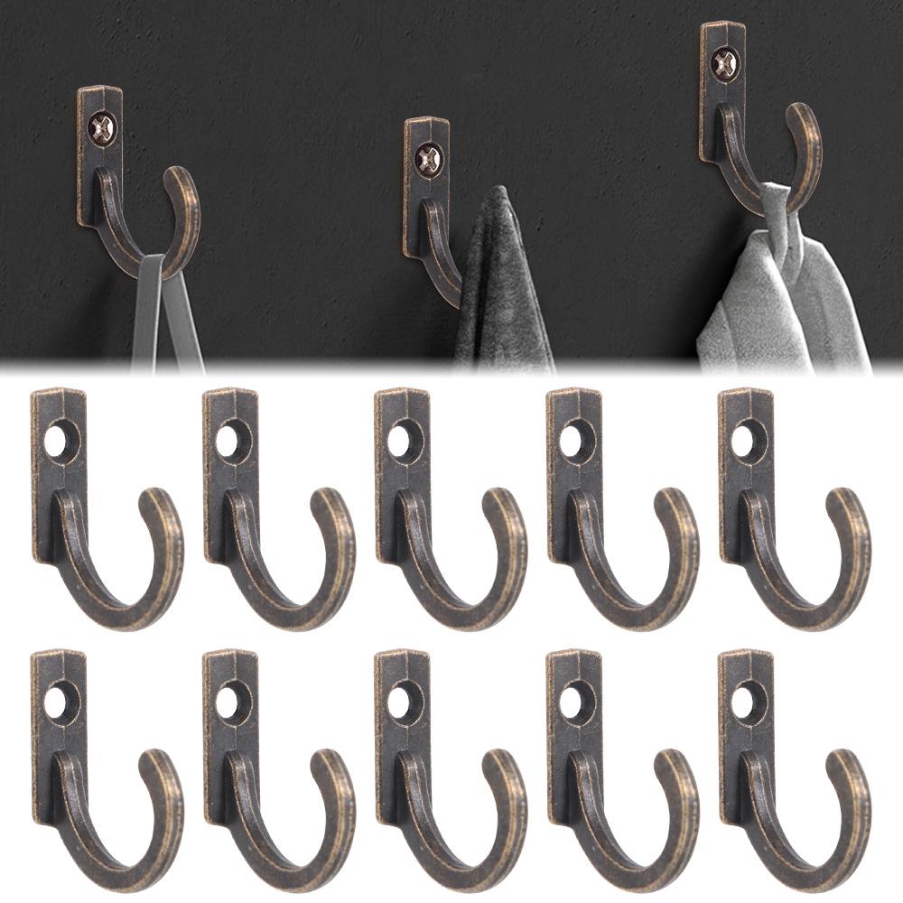 Shelf Storage Clothes Towel Organizer Coat Hanger Wall Door Single Prong Hook Metal Antique Hooks
