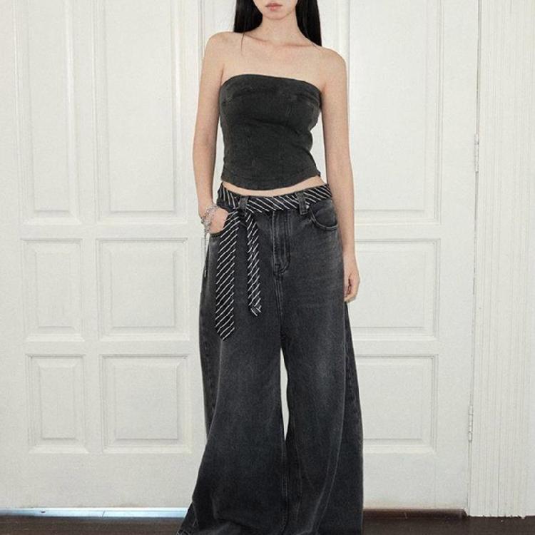 Полосатый галстук 2000-х годов Нейлоновая ткань Контрастный узор Галстук на шею Многофункциональный поясной ремень для женщин Повседневная и кэжуал одежда