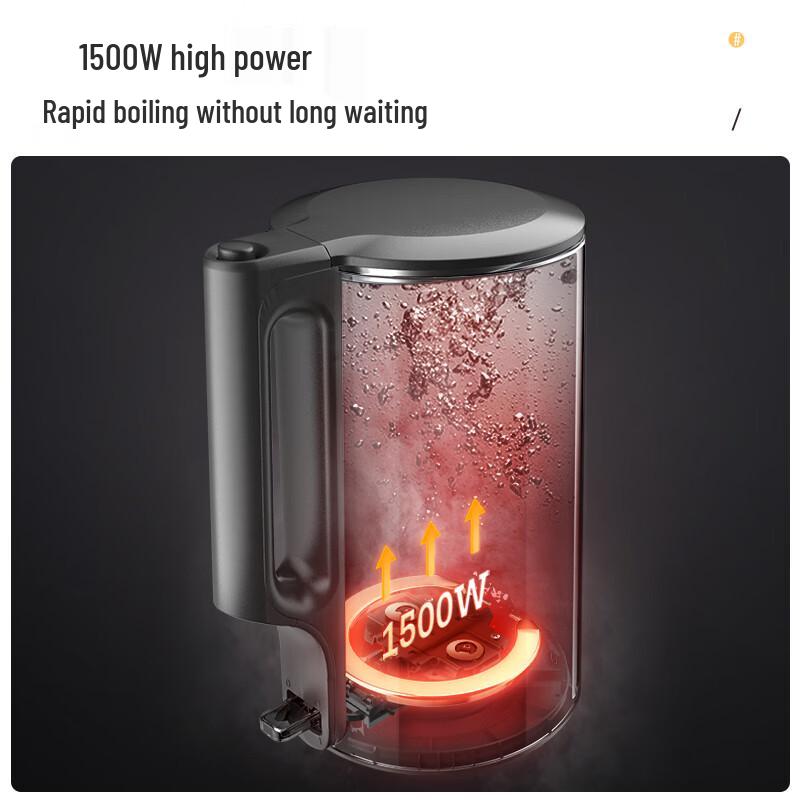 Midea 304 Stainless Steel Double-Layer Anti-Scald Electric Kettle CN plug (adapter included)