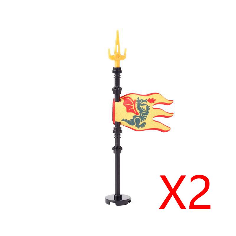 MOC Medieval Building Blocks Soldier Figures Weapons Accessories Armor Shield Flag Transport Ox Horse Mini Brick Toy Gift X010