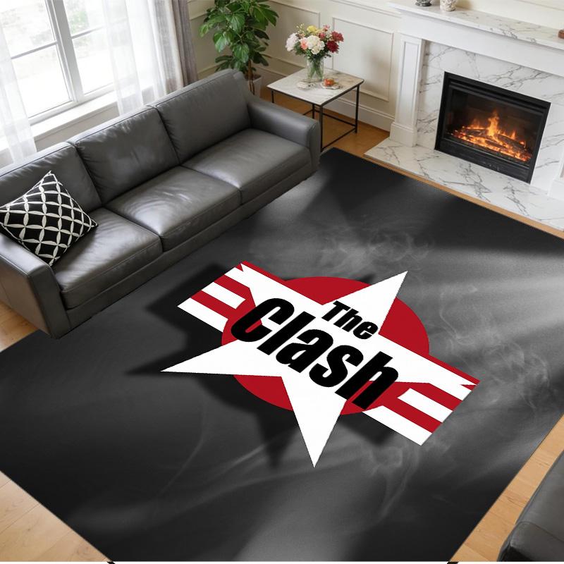 The Clash Print Crystal Velvet Plush Rug Wear?Resistant Anti?Slip Floor Mat For Indoor Household Decoration