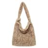 Korean Style Plush Tote: Women's 2025 Fashion, Large Capacity Bucket Shoulder Bag for Autumn/Winter